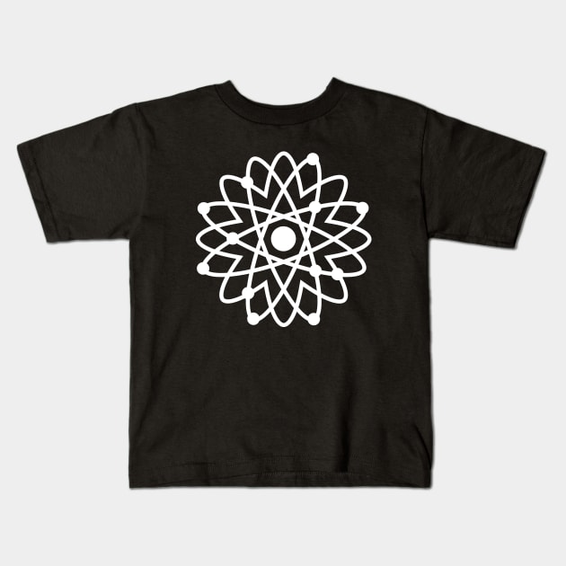 White Atom Flower - Floral Kids T-Shirt by ArtsoftheHeart